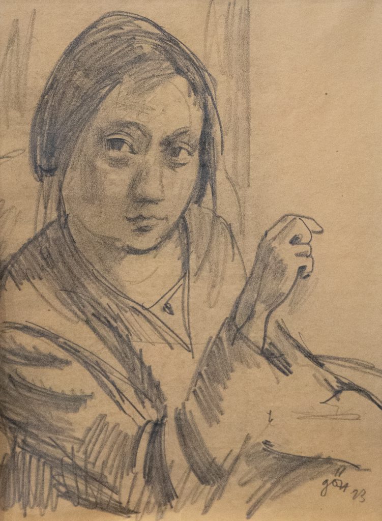 Bleistiftzeichnung einer jungen Frau
